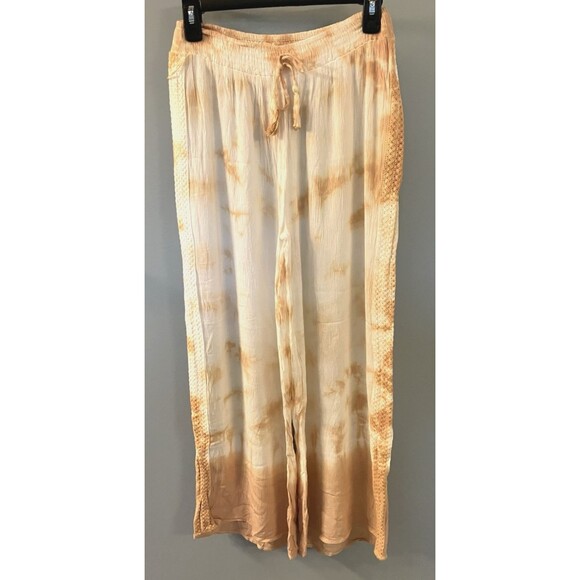 Kiwi & Punch Miami Pants - NWT Kiwi & Punch Miami Boho Wide Leg Tie Dyed Summer Pants Size Med Color Nude